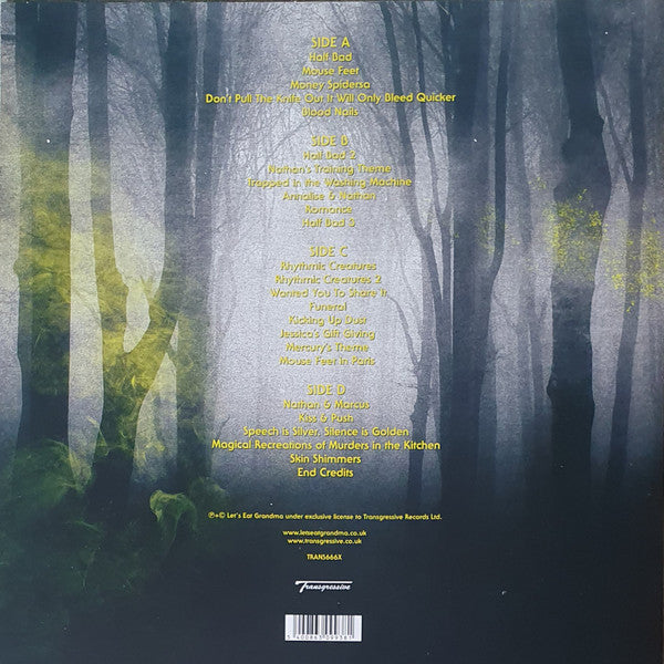 Image of Back Cover of 2xLP - EX/EX - LET'S EAT GRANDMA, Half Bad - The Bastard Son & The Devil Himself (Original Soundtrack) (Transgressive Records; TRANS666X, Worldwide 2023, 2 Inners, Red Vinyl), ,  - 1446098S