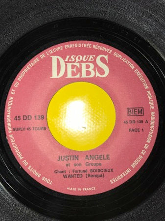 Image of Label Cover of 7" - VG/VG - JUSTIN ANGELE ET SON GROUPE, Wanted / Goumer L'Ecole (Disques Debs; 45 DD 139, Guadeloupe 1980s, Laminated Front Flipback Sleeve), Light lines only, plays fine. Stains on back sleeve, general wear, still looks decent.,  - 1416132C
