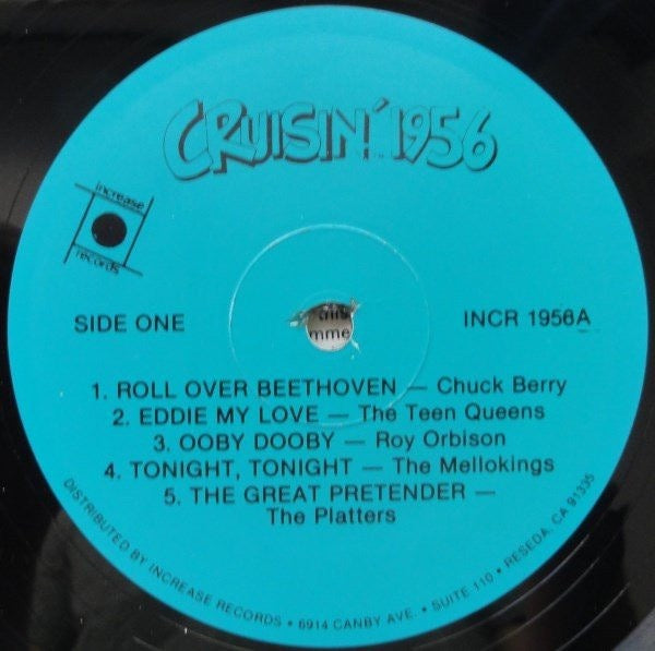 Image of Label Cover of LP - VG/VG - VARIOUS, Cruisin' 1956 (Increase Records Blue Labels; INCM 1956, US 1986 Reissue), ,  - 1416096C