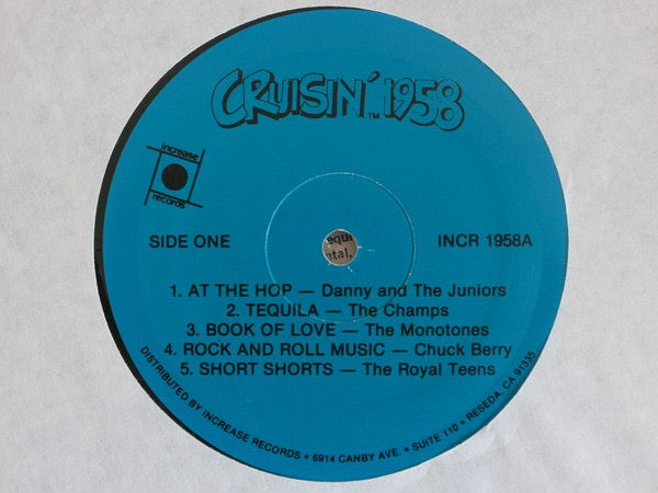 Image of Label Cover of LP - VG/VG - VARIOUS, Cruisin' 1958 (Increase Records Blue Labels; INCM-1958, US 1986 Reissue, Barcode), ,  - 1416098C