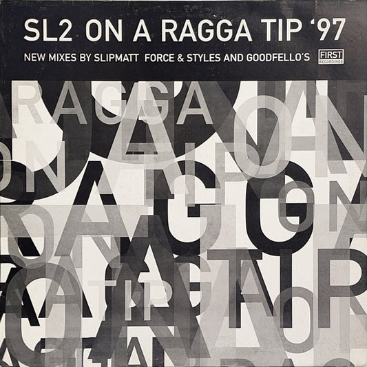 Image of Front Cover of 12" - VG/G+ - SL2, On A Ragga Tip '97 (XL Recordings; XLR 29 DJ, UK 1997, Promo, Picture Sleeve, Black Inner), Lots of marks and scuffs, sleeve has general wear to corners and edges, black inner quite battered.,  - 1416144C