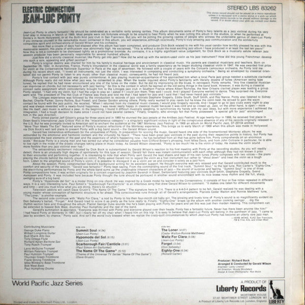 Image of Back Cover of LP - VG/VG+ - JEAN-LUC PONTY, Electric Connection (Liberty; LBS83262, UK 1969, Gatefold), ,  - 2026031E