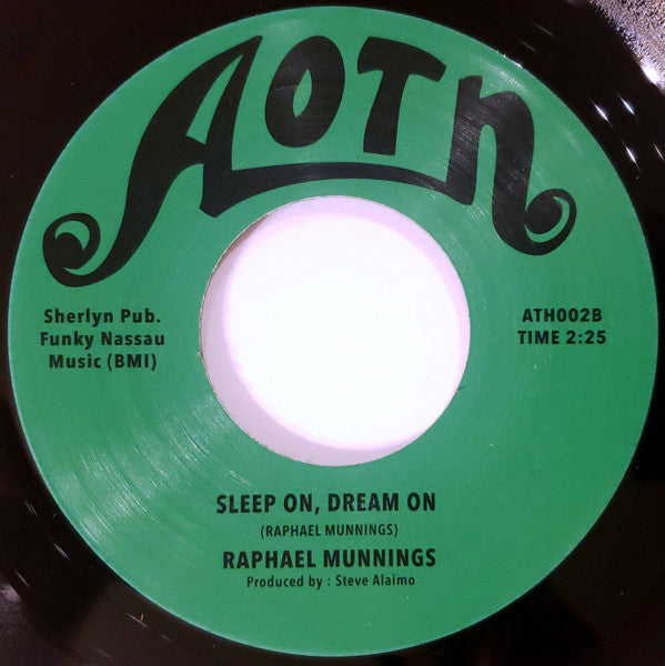 Image of Back Cover of 2x7" - /EX - RAPHAEL MUNNINGS, Nassau Funky (Athens Of The North; ATH002, UK 2016 Reissue, Plain sleeve), , A - Opportunity Knockin'B - Sleep On, Dream OnC - Takin' You Higher (Just Like Climbin' A Ladder)D - Loneliness	2:25 - 1426116E