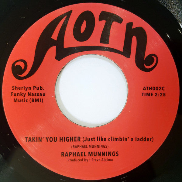 Image of Label Cover of 2x7" - /EX - RAPHAEL MUNNINGS, Nassau Funky (Athens Of The North; ATH002, UK 2016 Reissue, Plain sleeve), , A - Opportunity Knockin'B - Sleep On, Dream OnC - Takin' You Higher (Just Like Climbin' A Ladder)D - Loneliness	2:25 - 1426116E