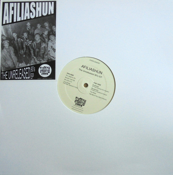 Image of Front Cover of 12" EP - EX/EX - AFILIASHUN, The Unreleased 90's EP (Chopped Herring Records; CHAFILIASH02, UK 2021, Stickered Plain Sleeve, Limited Edition, Pearl-Coloured), ,  - 1446118S