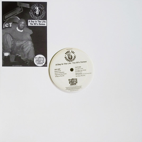 Image of Front Cover of 12" EP - EX/EX - PAGE THE HAND GRENADE, A Day In The Life: The 90's Demos (Chopped Herring Records; CHPAGETHE01, UK 2019, Stickered Plain Sleeve, Limited Edition, Yellow & Turquoise), ,  - 1446119S