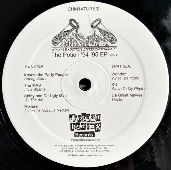 Image of Label Cover of 12" - EX/EX - MIXTURE, The Potion '94-'95 EP Vol. II (Chopped Herring Records; CHM1XTURE02, UK 2022, Stickered Plain Sleeve, Limited Edition), ,  - 1446121S