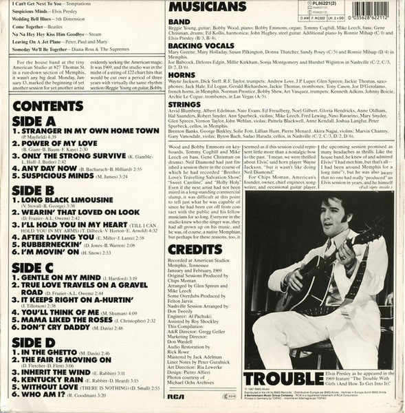 Image of Back Cover of 2xLP - VG+/VG+ - ELVIS PRESLEY, 1969: Year In Review - Memphis Record (RCA; PL86221, Germany 1987, Gatefold), ,  - 2926056E