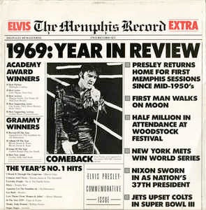 Image of Front Cover of 2xLP - VG+/VG+ - ELVIS PRESLEY, 1969: Year In Review - Memphis Record (RCA; PL86221, Germany 1987, Gatefold), ,  - 2926056E
