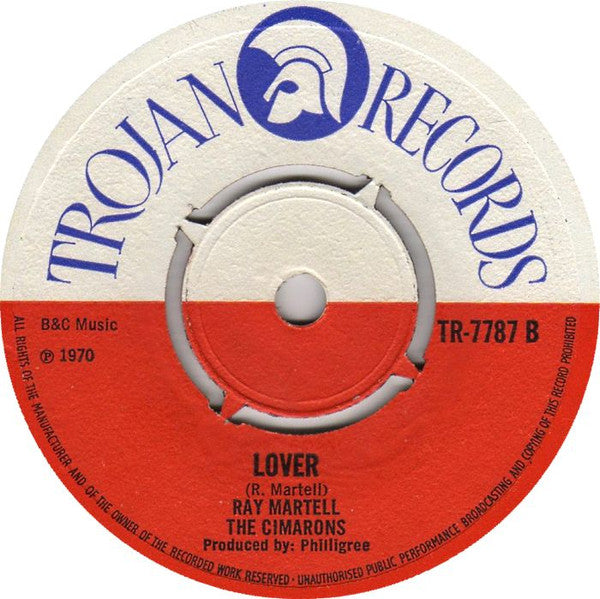 Image of Front Cover of 7" - VG+/EX - RAY MARTELL / THE CIMARONS WITH THE REACTIONS, This Little Light / Lover (Trojan Records; TR-7787, UK 1970, Company Sleeve, 4-Prong Centre), Centre intact, beautiful copy. Sticker on label.,  - 1456075S