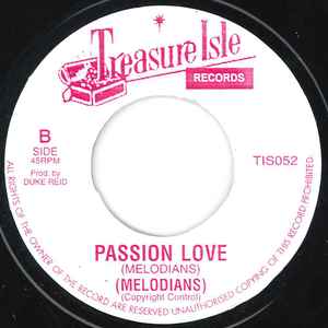 Image of Back Cover of 7" - /G+ - ALTON ELLIS / THE MELODIANS, La La Means I Love / Passion Love (Treasure Isle; TIS052, UK ), Marks on side B not affecting play. Plays well above grade.,  - 3556277S
