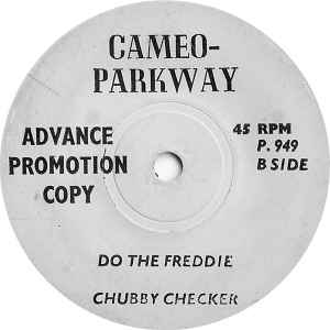 Image of Label Cover of 7" - VG+/VG+ - CHUBBY CHECKER, (At The) Discotheque / Do The Freddie (Cameo Parkway; P.949, UK 1965, Promo, Company Sleeve), ,  - 1456124S