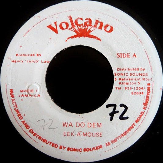 Image of Front Cover of 7" - /VG - EEK-A-MOUSE, Wa Do Dem / Smuggling (Volcano; , Jamaica 1980s), Fogged, light crackle from press.,  - 1456222S