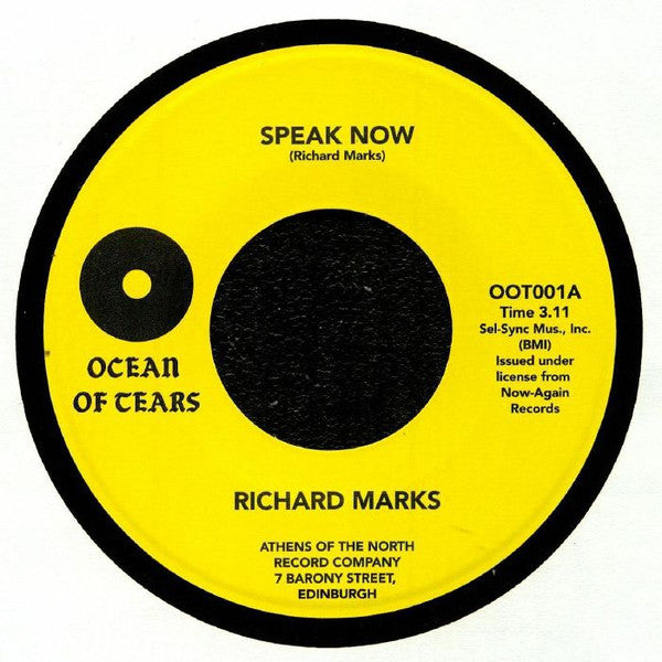 Image of Front Cover of 7" - /EX - RICHARD MARKS, Speak Now / Purple Haze (Ocean Of Tears; OOT001, UK 2019 Reissue), ,  - 1456237S