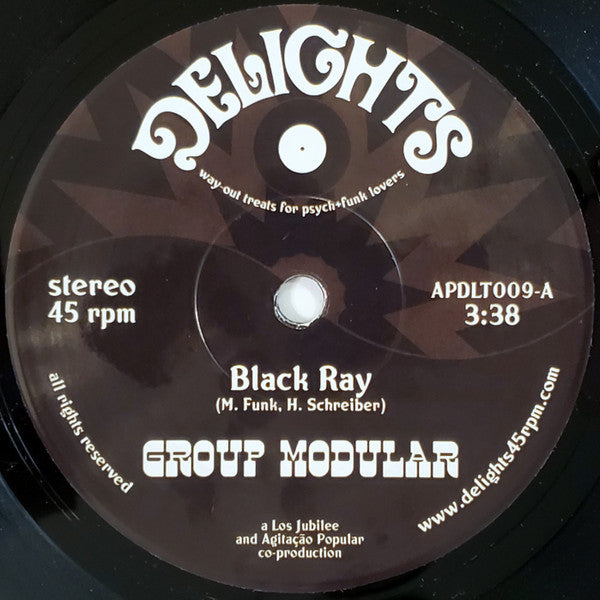Image of Front Cover of 7" - /EX - GROUP MODULAR, Black Ray / Acid Wheels (Delights; APDLT009, Israel 2018, Plain Sleeve, Sticker, Solid Centre), ,  - 1456238S