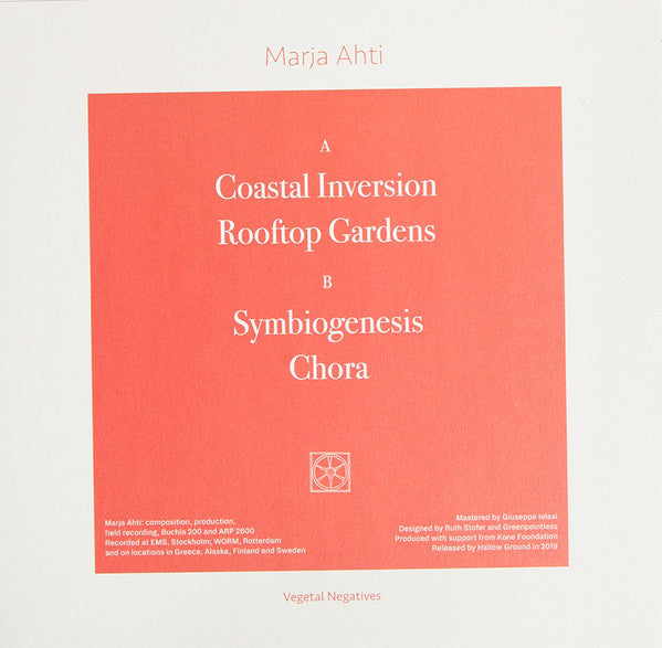 Image of Back Cover of LP - EX/EX - MARJA AHTI, Vegetal Negatives (Hallow Ground ; HG1901, Switzerland 2019), ,  - 1426204E