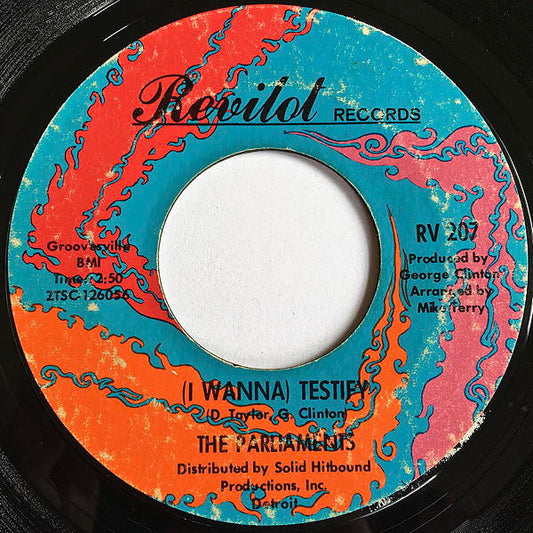 Image of Front Cover of 7" - /VG+ - THE PARLIAMENTS, (I Wanna) Testify / I Can Feel The Ice Melting (Revilot Records; RV 207, US 1967), ,  - 1456266S