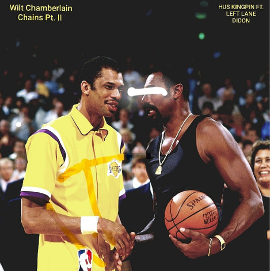 Image of Front Cover of 7" - EX/EX - HUS KINGPIN X LEFT LANE DIDON, Wilt Chamberlain Chains (Lowtechrecords; LTR704, Europe 2019, Picture Sleeve, Limited Edition of 111 / Yellow Vinyl / Solid Centre), ,  - 1456269S