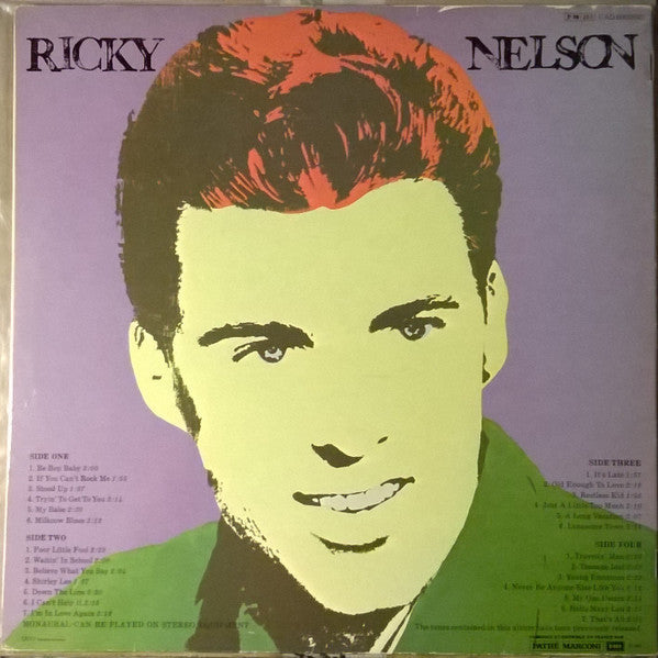 Image of Back Cover of 2xLP - VG/VG - RICKY NELSON, Ricky Nelson (Liberty; UAD 60019/20, France 1981 Reissue, Laminated Gatefold Sleeve, Stapled In Booklet, Mono), ,  - 1416254C