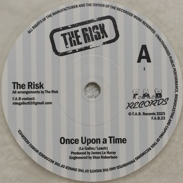 Image of Label Cover of 7" - EX/EX - THE RISK, Once Upon A Time / Kevin (F.A.B. ; F.A.B 23, UK 2025, Picture Sleeve, Milky Clear Vinyl, Limited Edition of 125), Looks Unplayed,  - 1426282E