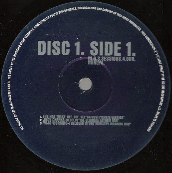 Image of Label of 3224012E: 4x12" - VAR, Ministry Of Sound Sessions 4 - C.J Makintosh (Ministry Of Sound; MINLPB4, UK 1995, Gatefold, Limited Edition) Ring/edgewear. Hype sticke to front of sleeve. Strongest VG all round records.  VG/VG