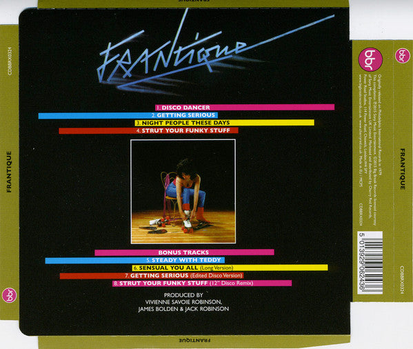 Image of Back Cover of CD - EX/EX - FRANTIQUE, Frantique (Big Break Records; CDBBRX0324, UK 2015 Reissue, Super Jewel case), ,  - 1536131E