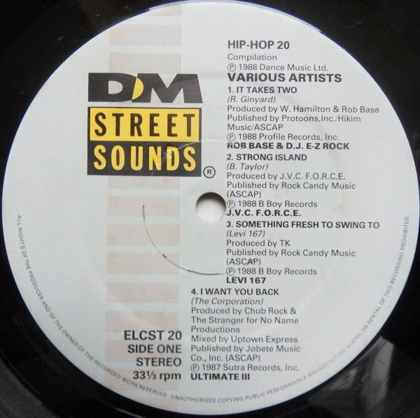 Image of Label Cover of LP - VG/VG - VARIOUS, Street Sounds Hip Hop 20 (Street Sounds; ELCST 20, UK 1988), ,  - 1726489E