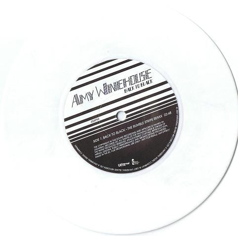 Image of Label Cover of 7 - VG/EX - AMY WINEHOUSE, Back To Black (Universal Records ; AMYLPPRO1, UK 2007, Promo, Picture Sleeve, White Vinyl), Corner Bumps, Writing On Label,  - 1426267E