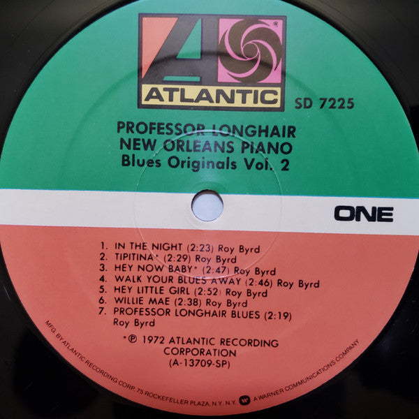 Image of Label Cover of LP - VG/VG - PROFESSOR LONGHAIR, New Orleans Piano (Atlantic; SD 7225, US 1989 Reissue, Gatefold, Company Inner), Split at bottom of inner,  - 1416353C