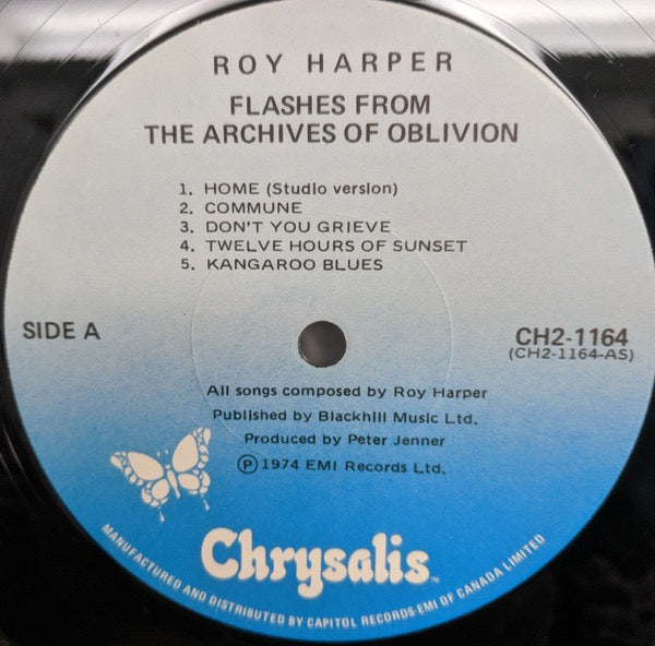 Image of Label Cover of 2xLP - VG/VG+ - ROY HARPER, Flashes From The Archives Of Oblivion (Chrysalis; CH2-1164, Canada 1978 Reissue, Gatefold), Hole punched sleeve,  - 1416395C