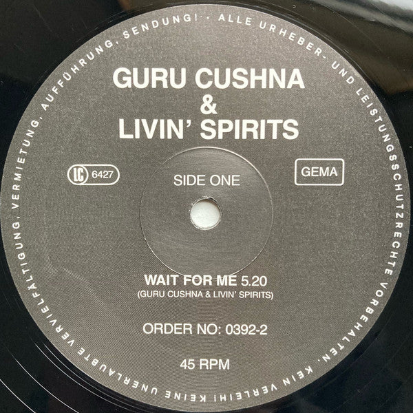 Image of Label Cover of 12" - VG+/VG+ - GURU CUSHNA & LIVIN' SPIRITS, Wait For Me (Not On Label; 0392-2, Germany 1980s, Picture Sleeve), ,  - 1416424C