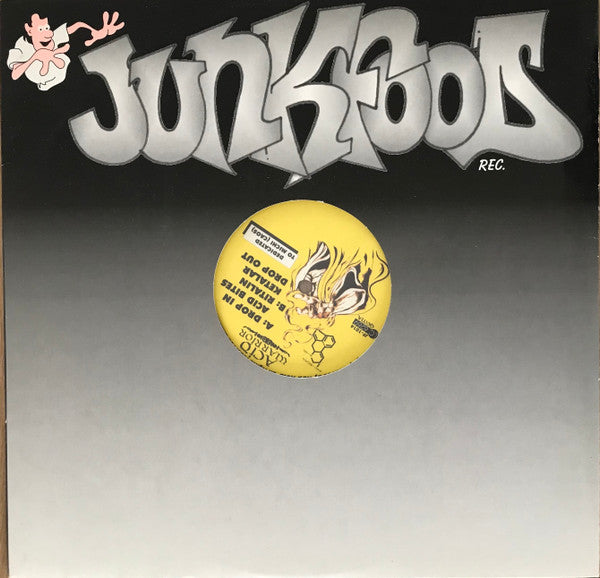 Image of Front Cover of 12" - G+/G - ACID WARRIOR, Acid Bites E.P. (Junkfood Records; JF-1014, Germany 1994, Company Sleeve), Record very marked and scuffed. Sleeve worn, creased, stained, lightly damaged, A1	Drop InA2	Acid BitesB1	RitalinB2	KetalarB3	Drop Out - 1416499C