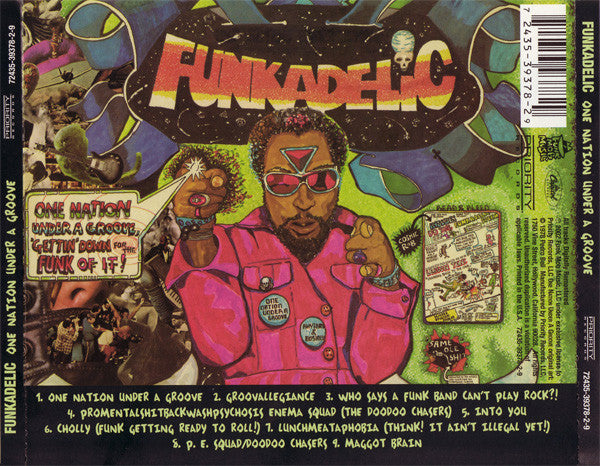 Image of Back Cover of CD - VG+/VG+ - FUNKADELIC, One Nation Under A Groove (Priority Records; 72435-39378-2-9, US 2002 Reissue), ,  - 1456499S