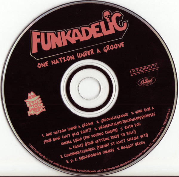 Image of Label Cover of CD - VG+/VG+ - FUNKADELIC, One Nation Under A Groove (Priority Records; 72435-39378-2-9, US 2002 Reissue), ,  - 1456499S