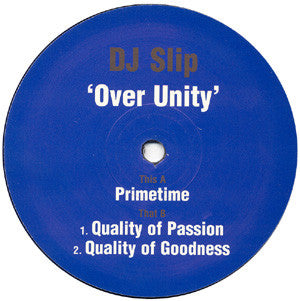 Image of Front Cover of 2x12" - G/VG - DJ SLIP, Over Unity (Missile Records; Missile 36, UK 1998, Plain Blue Sleeve), Sleeve creased, worn, and damaged at edges / corners, A	PrimetimeB1	Quality Of PassionB2	Quality Of GoodnessC	After The RainD1	Quality Of IgnoranceD2	Stoner Imprint - 1416503C