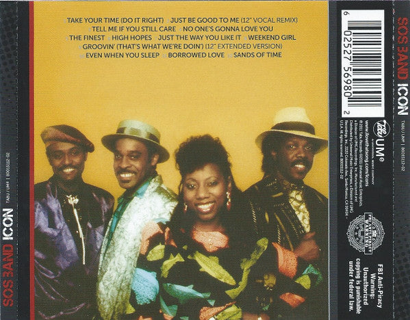 Image of Back Cover of CD - VG+/VG+ - S.O.S. BAND, Icon (Tabu Records ; B0015112-02, US 2011, Jewel Case), ,  - 2116671C