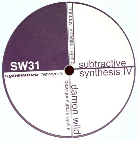 Image of Front Cover of 12" - /VG - DAMON WILD, Subtractive Synthesis IV (Synewave; SW31, US 1997, Plain Sleeve, White Vinyl), ,  - 1426402E