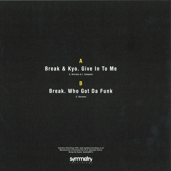 Image of Back Cover of 12" - VG/VG+ - BREAK, 10 Years Of Symmetry (Album Sampler) (Symmetry Recordings; SYMMLP 005S, UK 2016, Picture Sleeve), ,  - 1446255S