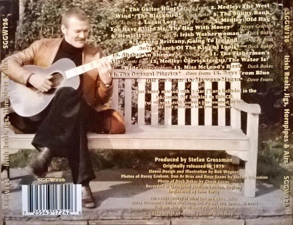 Image of Back Cover of CD - VG+/VG+ - VARIOUS, Irish Reels, Jigs, Hornpipes And Airs (Stefan Grossman's Guitar Workshop; SGGW126, US 2009 Reissue, Jewel Case), ,  - 1416548C