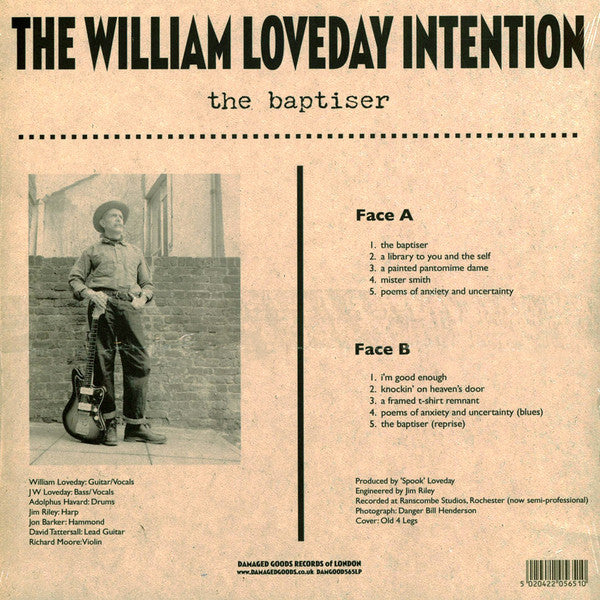 Image of Back Cover of LP - VG+/VG+ - THE WILLIAM LOVEDAY INTENTION, The Baptiser (Damaged Goods; DAMGOOD565LP, UK 2022), Still in shrinkwrap.,  - 1416491C