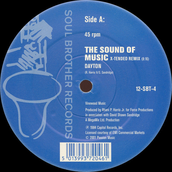Image of Front Cover of 12" - /VG - DAYTON, The Sound Of Music / Eyes On You (Soul Brother Records; 12-SBT-4, UK 2001, Company Sleeve), , A The Sound Of Music (X-tended Remix)	AA Eyes On You - 1426428E