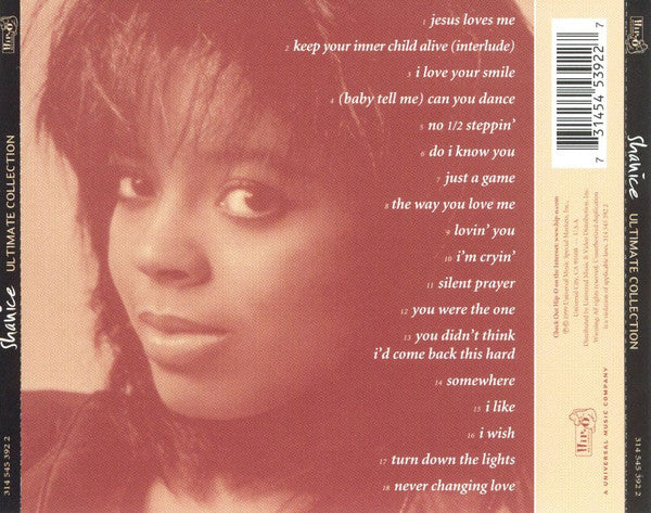 Image of Back Cover of CD - VG+/VG+ - SHANICE, Ultimate Collection (Hip-O Records; 314 545 392 2, US 1999), ,  - 1456565S