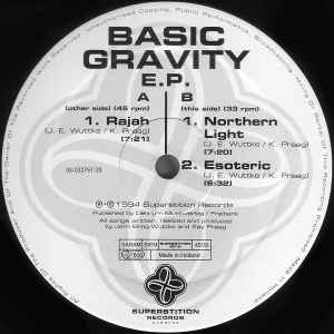 Image of Label Cover of 12" EP - VG/G+ - BASIC GRAVITY, E.P. (Superstition; SUPERSTITION 2019, Germany 1994, Titled Company Sleeve), Scuffs and extensive hairlines, sleeve has marks on front and writing on inside.,  - 1416571C