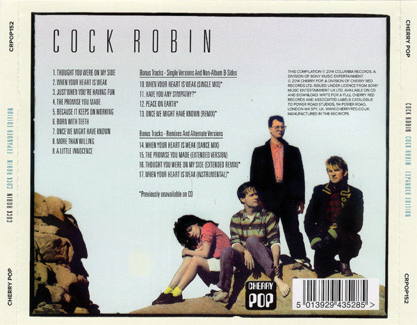 Image of Back Cover of CD - EX/EX - COCK ROBIN, Cock Robin (Cherry Pop; CRPOP152, Europe 2014 Reissue, Remastered, Expanded Edition), Opened Instore,  - 1456573S