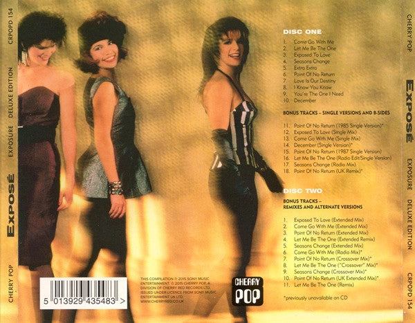 Image of Back Cover of 2xCD - VG+/VG+ - EXPOS , Exposure (Cherry Pop; CRPOPD 154, UK 2015 Reissue), Opened Instore,  - 1456548S