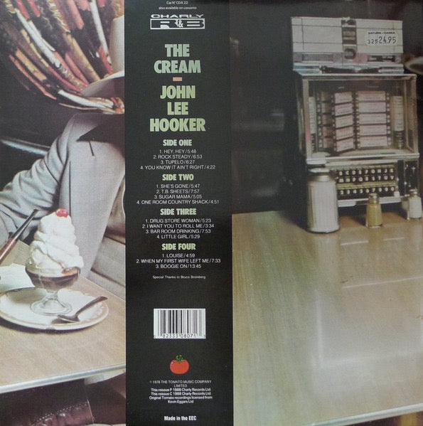 Image of Back Cover of 2xLP - VG/G+ - JOHN LEE HOOKER, The Cream (Charly R&B; CDX 22, Europe 1988 Reissue, Gatefold), A few streaky marks.,  - 1416622C