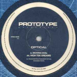 Image of Back Cover of 12" - /G+ - OPTICAL, Moving 808s / High Tek Dreams (Prototype Recordings ; PRO 009, UK 1997, Plain Sleeve), Faint marks and hairlines, close to VG.,  - 1416604C