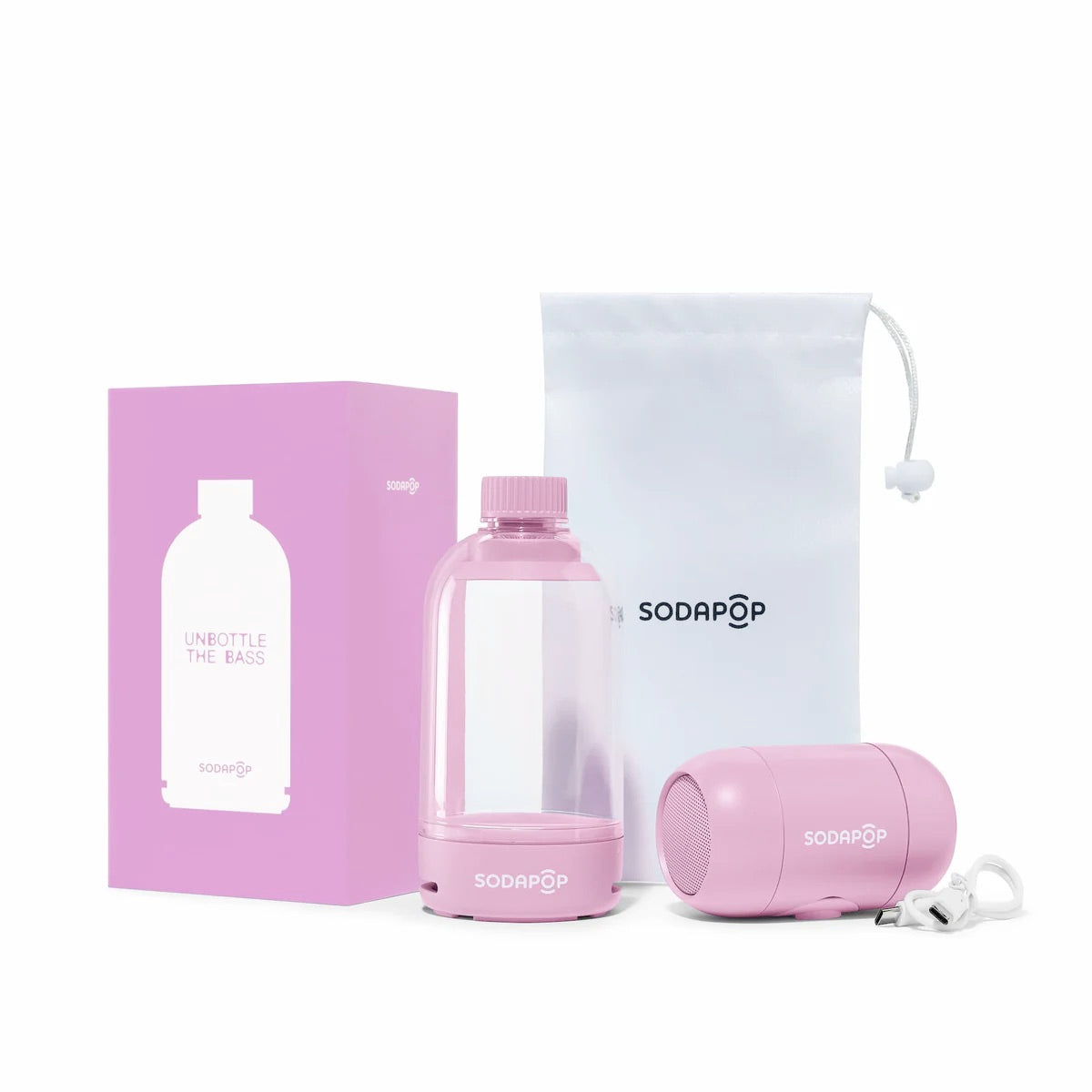 Image of Back Cover of Accessories - NEW/NEW - SODAPOP, Sodapop - Bluetooth Speaker - Mandy (Sodapop; , Europe 2026, High-quality stereo sound engineered for clarity and punch with innovative bass-enhancing design. Compact, lightweight and stylish; perfect for travel, festivals and picnics. Bluetooth 5.0 connectivity for seamless pairing and TWS. Class leading battery life of over 30 hours. Sustainable packaging and free carry pouch.), , Sodapop s unique and protected design is a world-first in portable sou