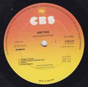 Image of Label Cover of LP - VG/VG+ - BRUCE SPRINGSTEEN, Born To Run (CBS; S 69170, UK 1975, Gatefold, Timtom runout), Slight fading and wear to spine. ,  - 1526005E