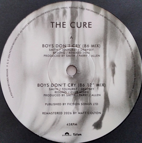 Image of Label Cover of 12" - NEW/NEW - THE CURE, Boys Don t Cry (Polydor; 5732238, Europe 2026 Reissue), ,  - 2516234C